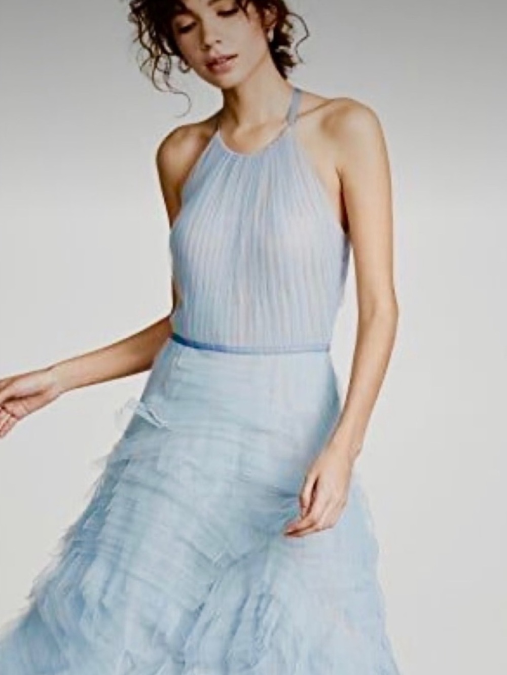 Marchesa Notte tulle midi sleeveless dress Size 14